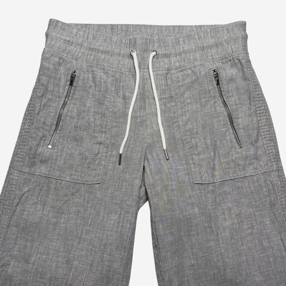 Athleta Cabo Linen Wide Leg Pant Womens Size 2 Gray Heather Lagenlook 447244-01 - Picture 5 of 13